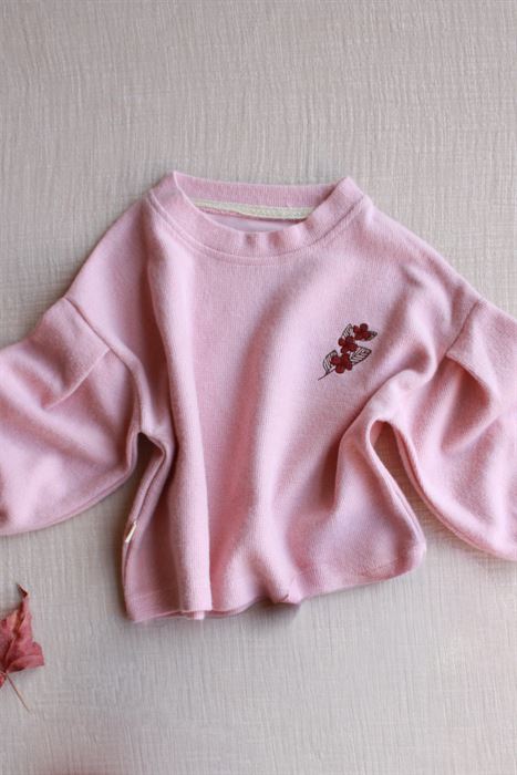 Gül Pastel Soft Touch Nakışlı Kazak