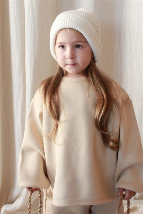 Bej Biyeli Çocuk Sweatshirt