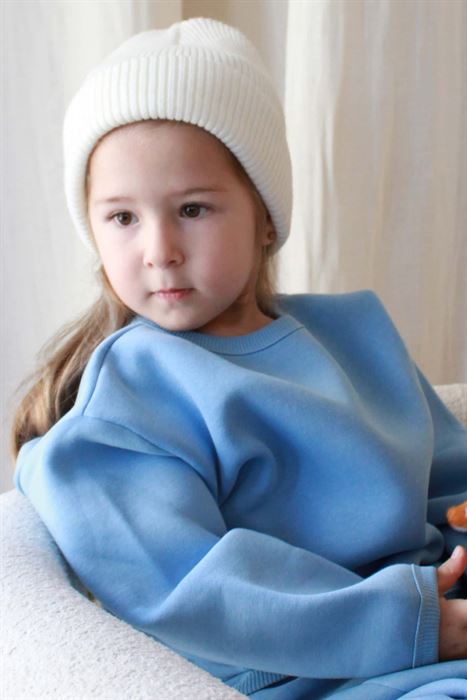 Mavi Biyeli Çocuk Sweatshirt