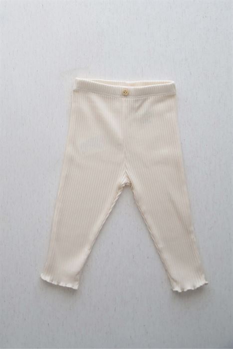 Krem Fırfır kenar dikişli Tayt