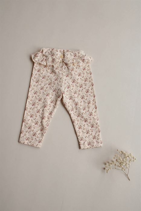 Tavşan Baskılı Bel Fırfırlı Kız Bebek Tayt