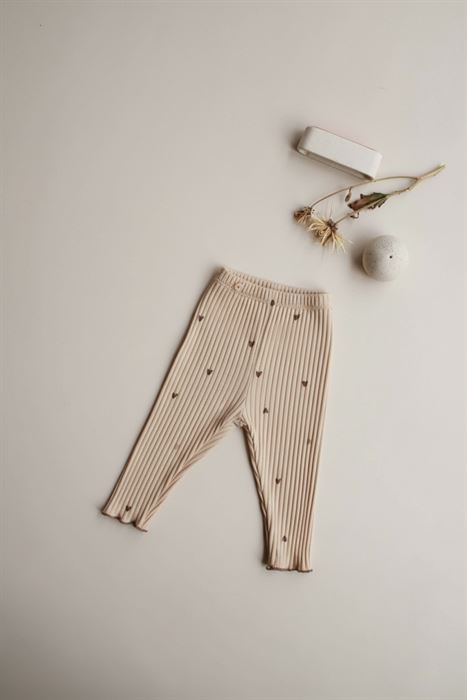 Kalp Baskılı Paça Fırfırlı Kız Bebek Tayt