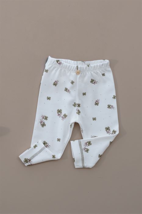 Yonca Baskılı Paça Dikiş Detaylı Bebek Tayt