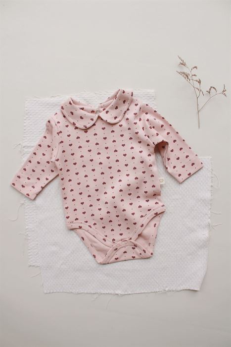 Kalp Baskılı Bebe Yaka Body