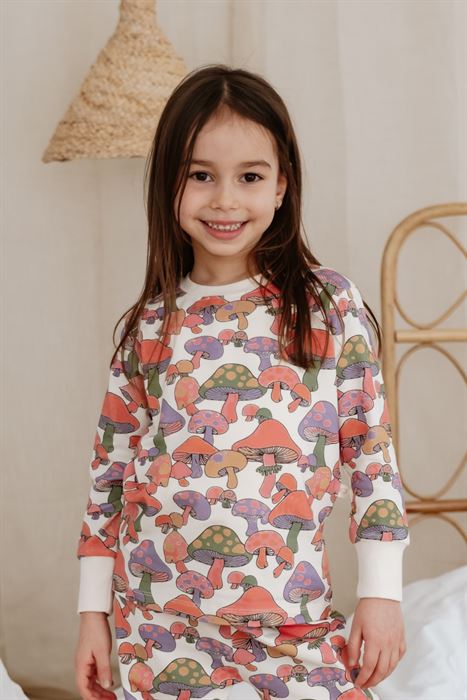 Mantar Desenli Pijama Üst