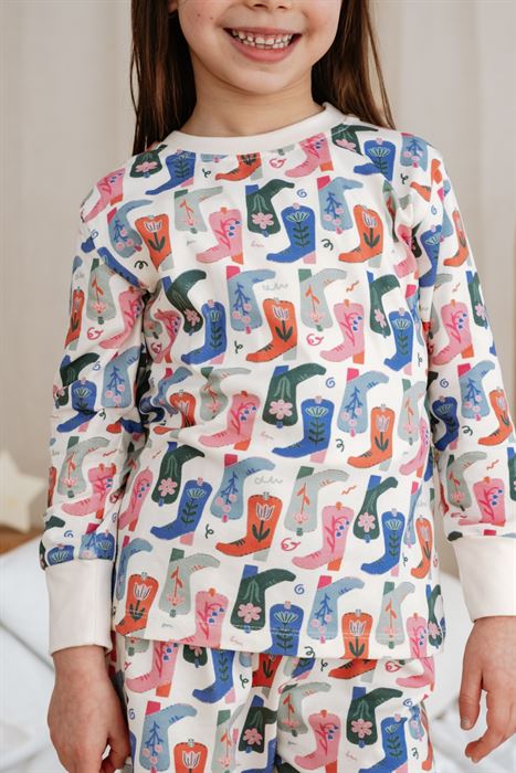 Kovboy Çizme Desenli Pijama Üst