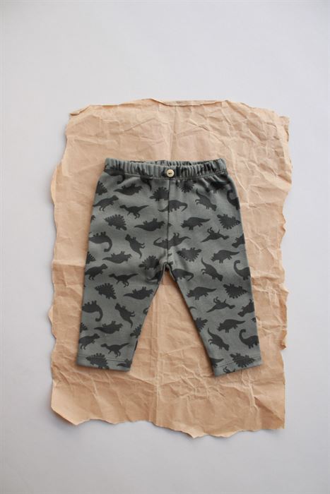Dinozor Baskılı Bebek Penye Tayt