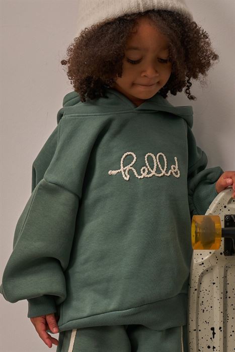 Nefti Hello Nakışlı Çocuk Sweatshirt