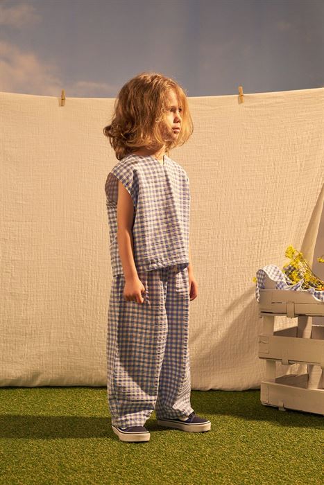Mavi Daisy Picnic Serisi Balon Pantolonlu İkili Takim