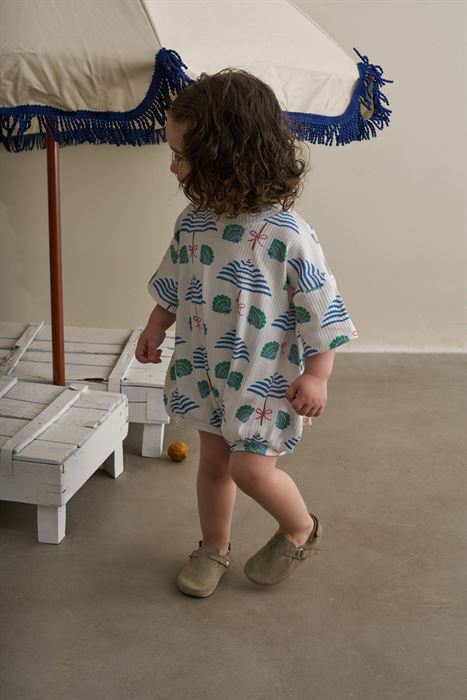 Beyaz Comfy Cubs Serisi Oversize Tulum