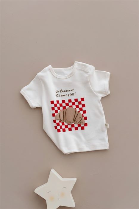 Kruvasan Desenli T-shirt