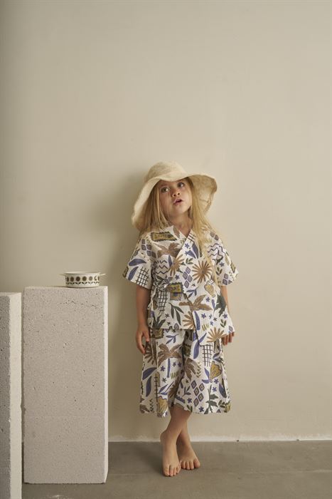 Cotton Flow Müslin Kimono Bermuda İkili Takım
